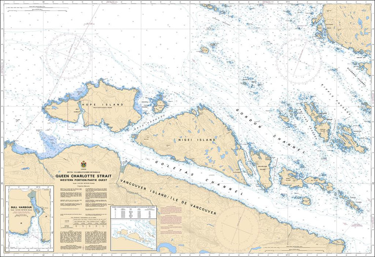 CHS Chart 3549: Queen Charlotte Strait Western Portion/Partie Ouest