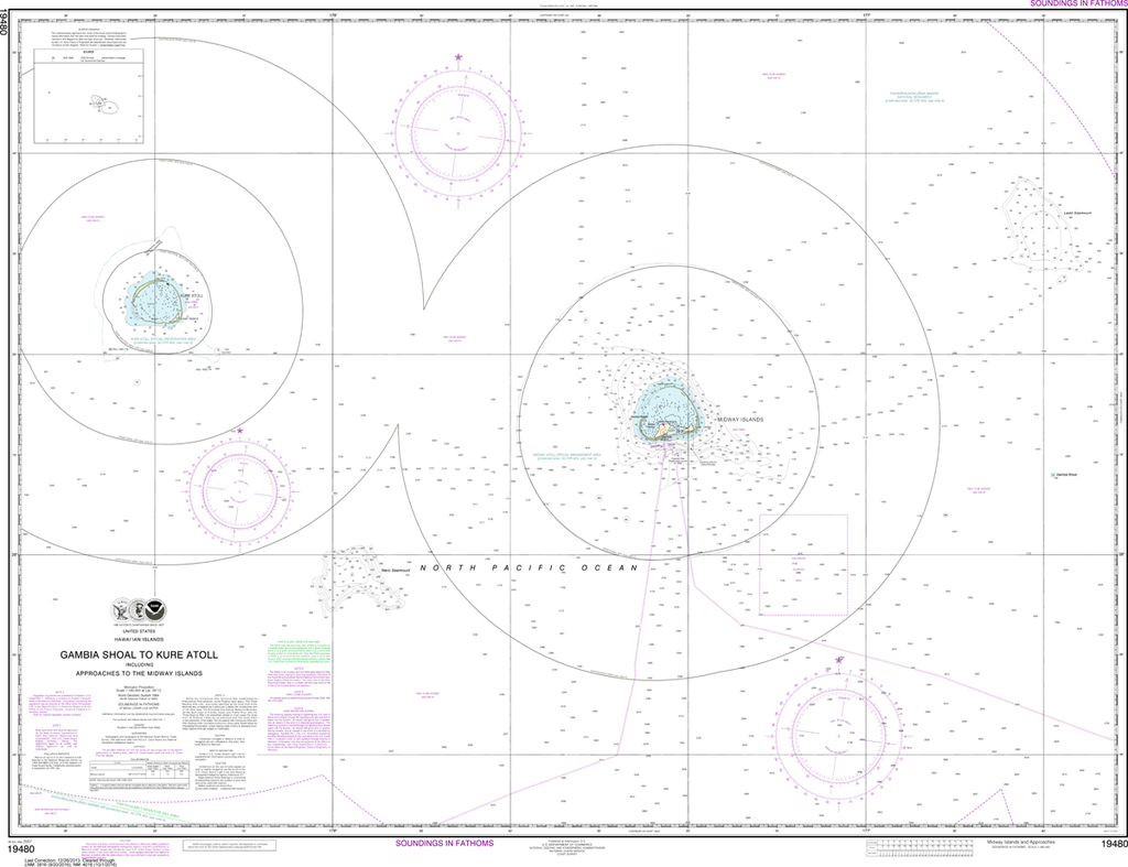 NOAA Chart 19480: Gambia Shoal to Kure Atoll, Including Approaches to the Midway Islands