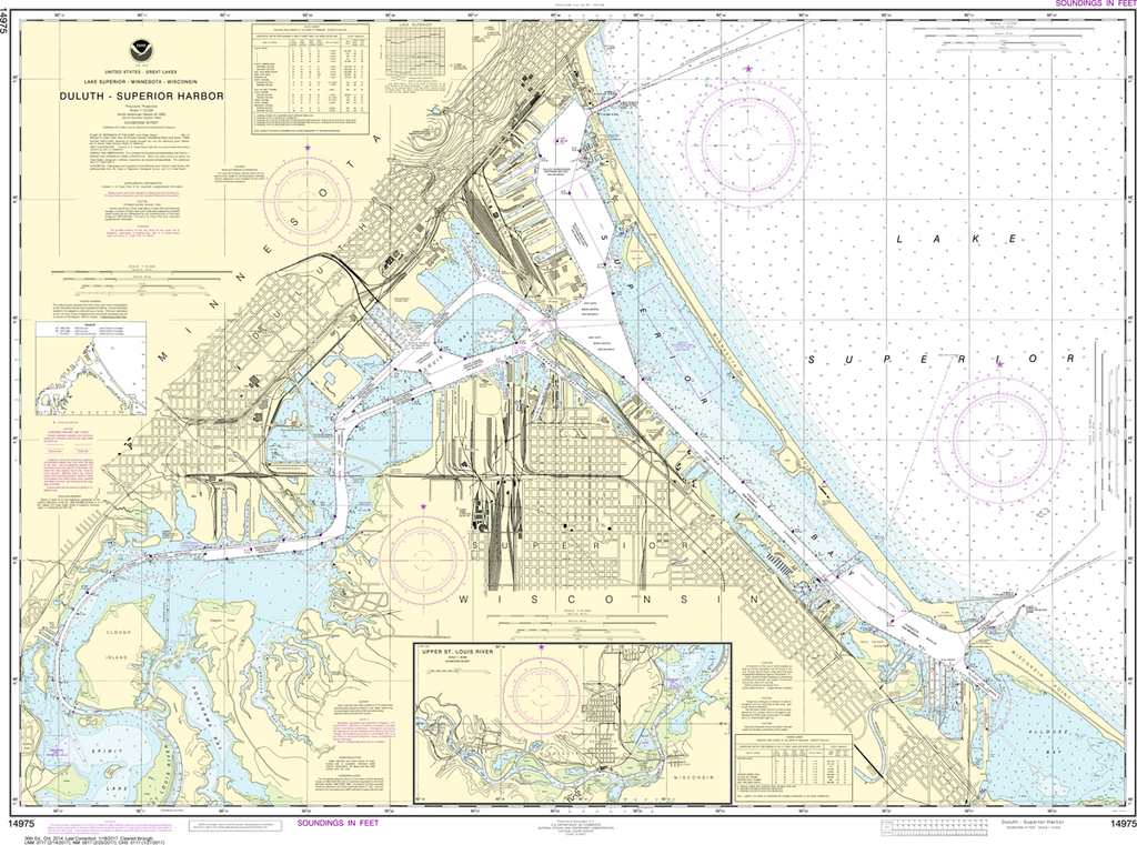 NOAA Chart 14975: Duluth - Superior Harbor, Upper St. Louis River