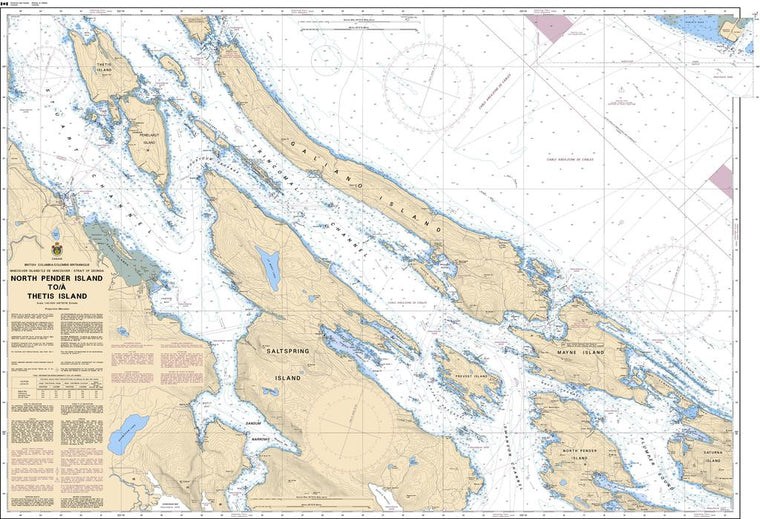 CHS Chart 3442: North Pender Island to/à Thetis Island