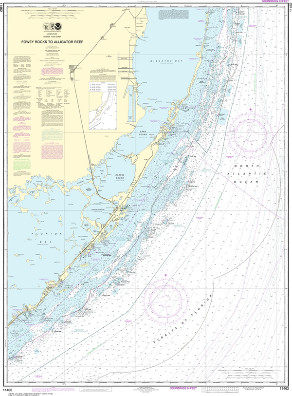 NOAA Chart 11462: Fowey Rocks to Alligator Reef - Captain's Nautical ...