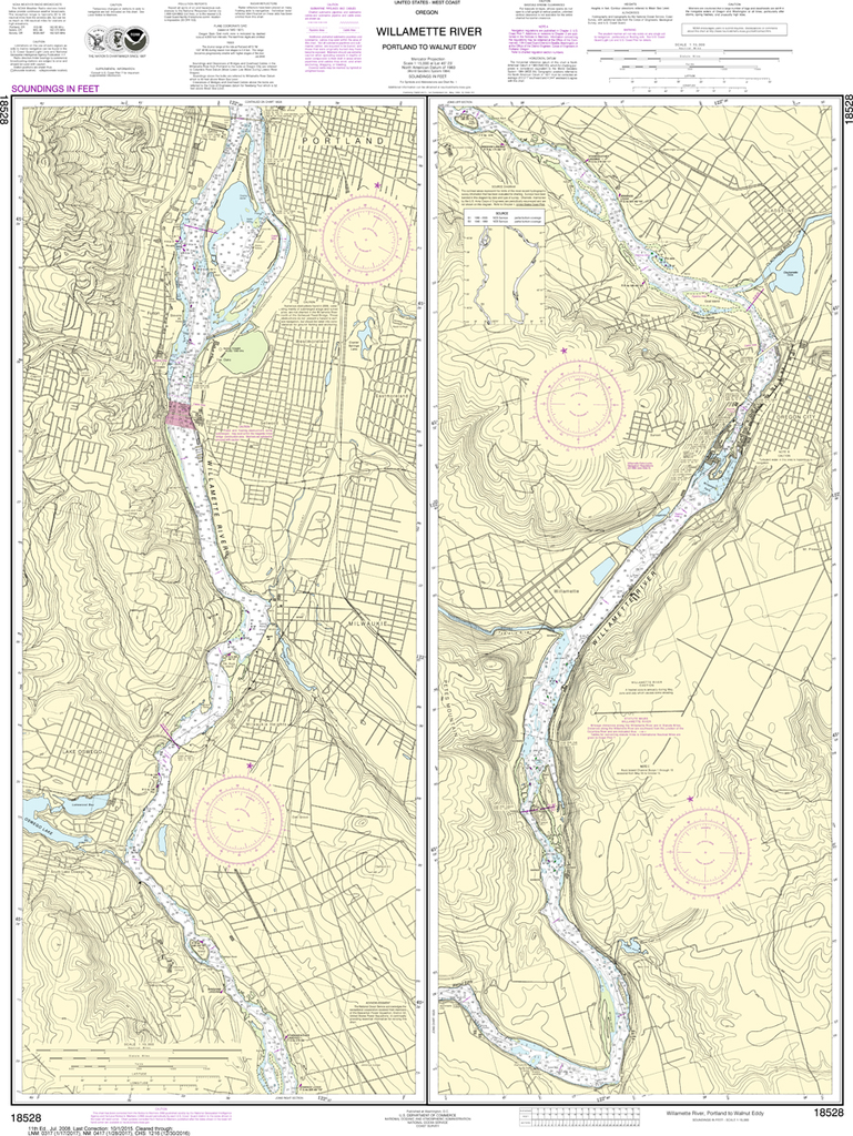 NOAA Chart 18528: Willamette River - Portland to Walnut Eddy