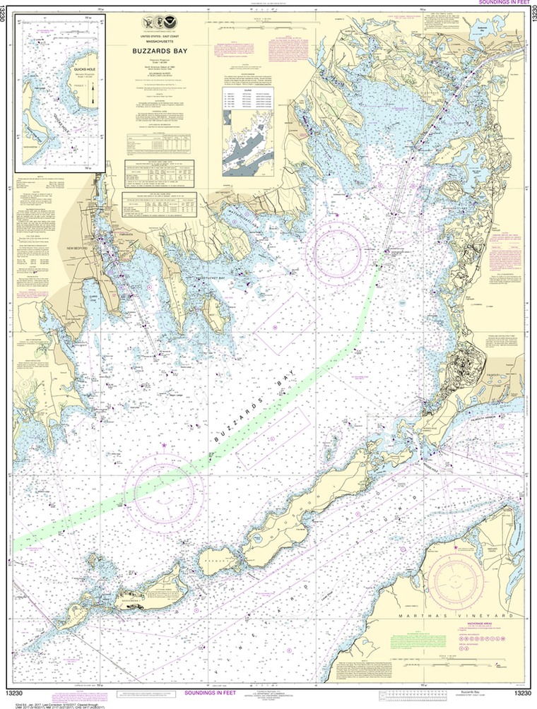 NOAA Chart 13230: Buzzards Bay, Quicks Hole