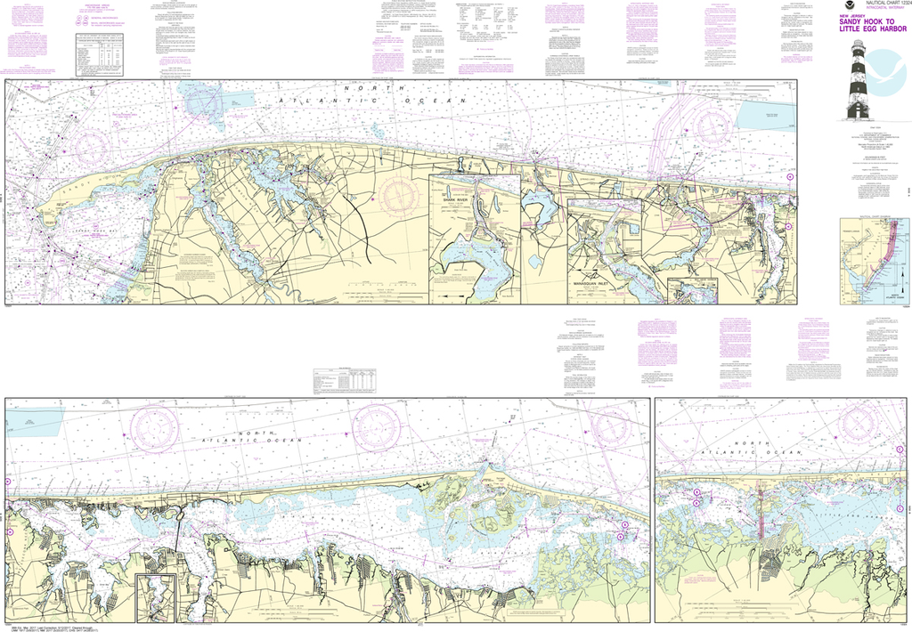 NOAA Chart 12324 Intracoastal Waterway Sandy Hook to Little Egg