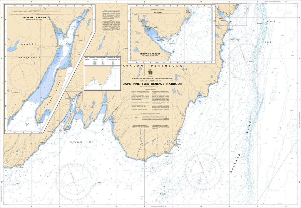 CHS Chart 4844: Cape Pine to / à Renews Harbour