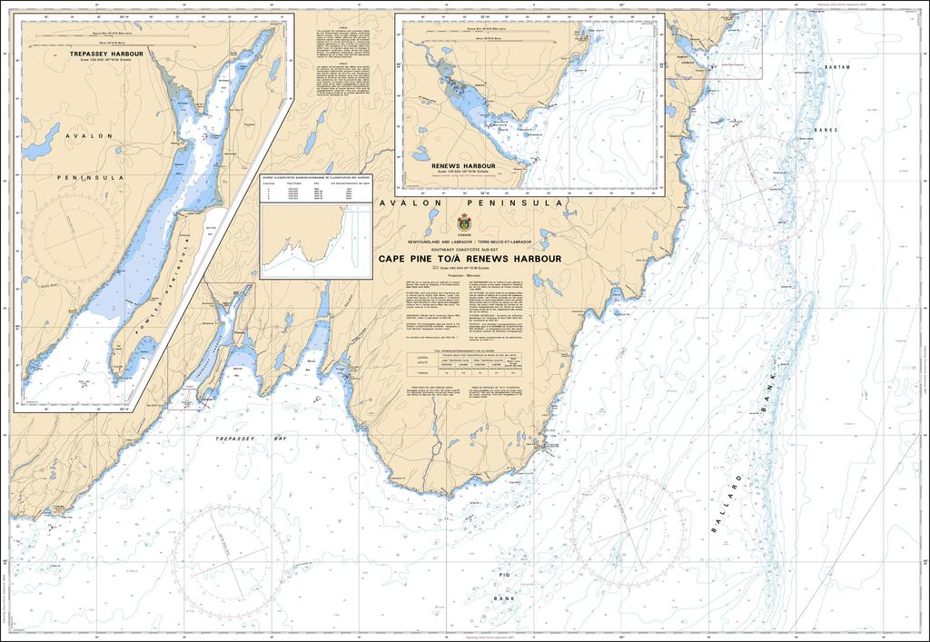 CHS Chart 4844: Cape Pine to / à Renews Harbour