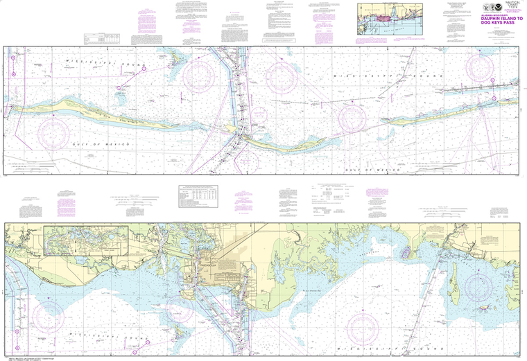 NOAA Chart 11374: Intracoastal Waterway - Dauphin Island to Dog Keys Pass