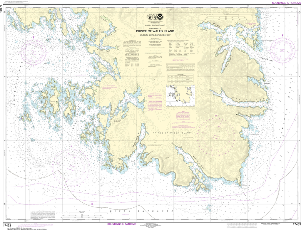 NOAA Chart 17433: Kendrick Bay to Shipwreck Point, Prince of Wales Island