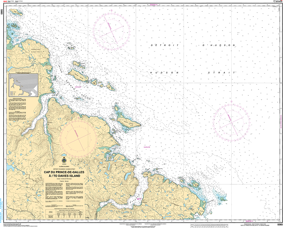 CHS Print-on-Demand Charts Canadian Waters-5365: Cap du Prince-De-Galles €/to Davies Island, CHS POD Chart-CHS5365