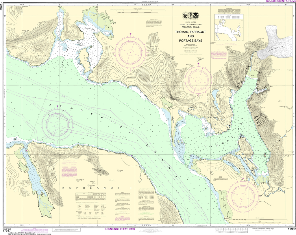 NOAA Chart 17367: Frederick Sound - Thomas, Farragut, and Portage Bays