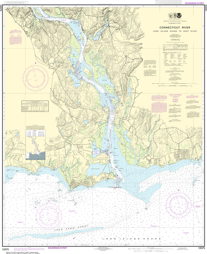 NOAA Chart 12375: Connecticut River - Long lsland Sound to Deep River