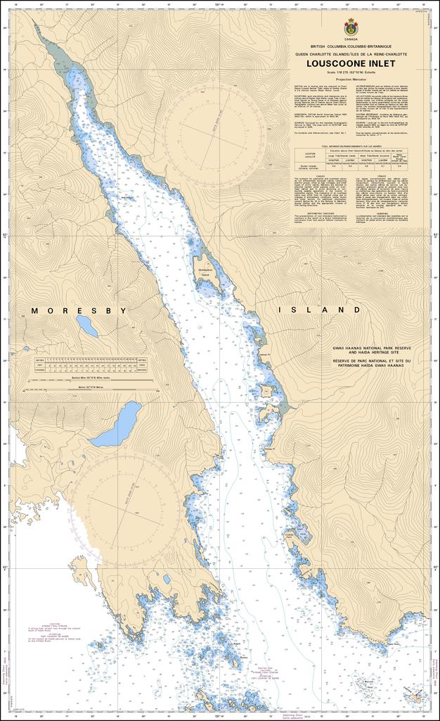 CHS Chart 3857: Louscoone Inlet