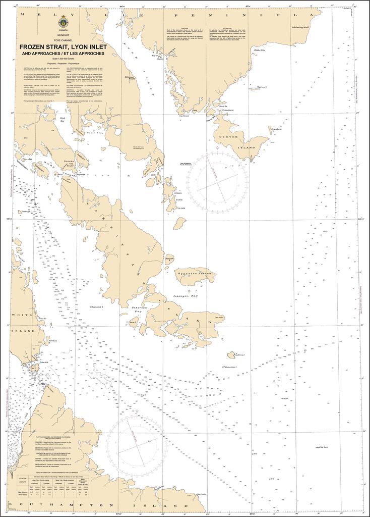 CHS Chart 7404: Frozen Strait, Lyon Inlet and Approaches/et les Approches