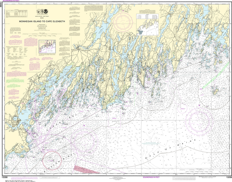 NOAA Chart 13288: Monhegan Island to Cape Elizabeth