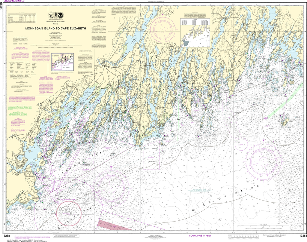 NOAA Chart 13288: Monhegan Island to Cape Elizabeth