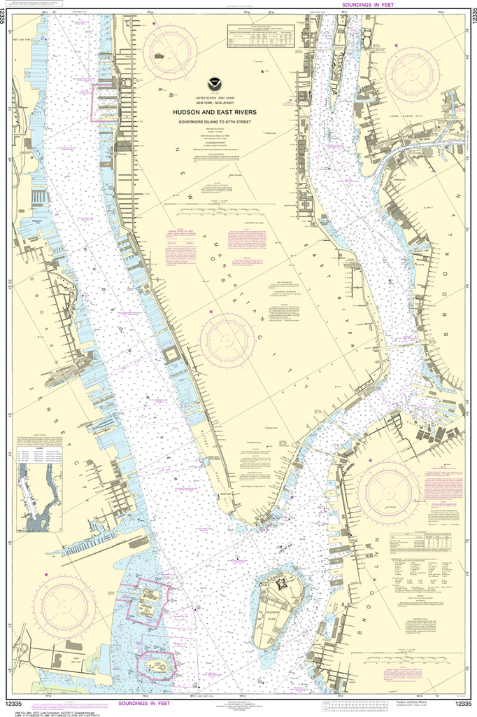 NOAA Chart 12335: Hudson and East Rivers - Governors Island to 67th Straiteet