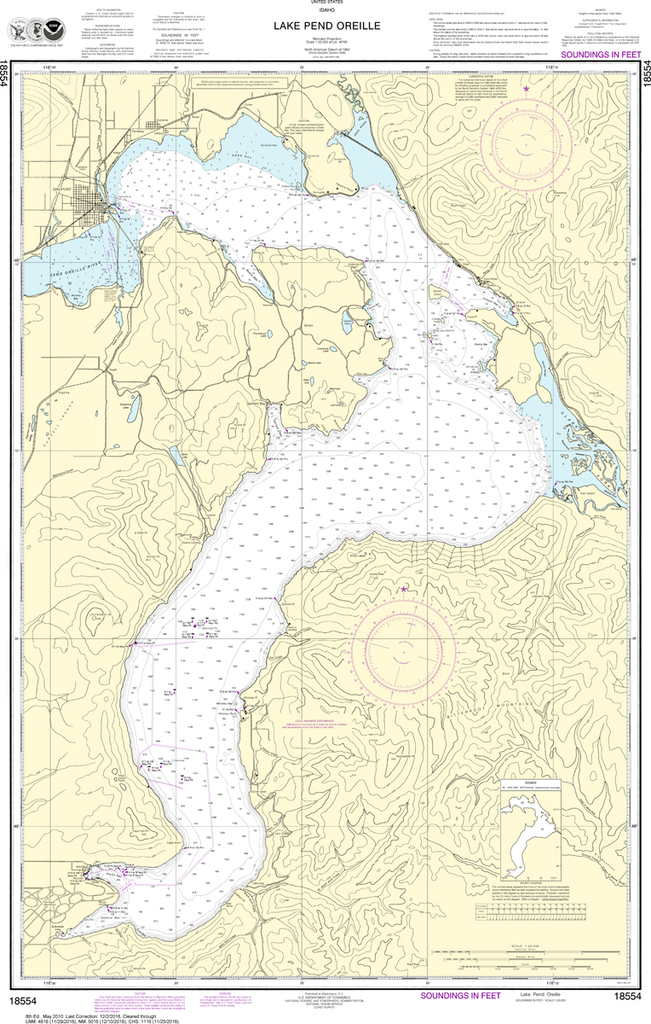 NOAA Chart 18554: Lake Pend Oreille