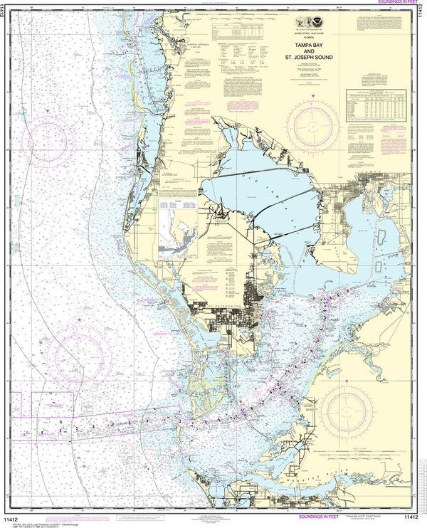 NOAA Chart 11412: Tampa Bay and St. Joseph Sound - Captain's Nautical ...