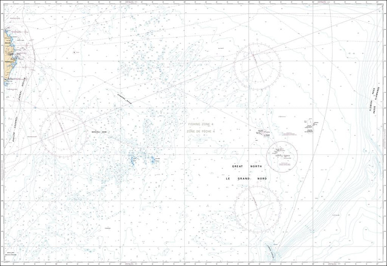 CHS Chart 4049: Grand Bank, Northern Portion / Grand Banc, Partie Nord to / à Flemish Pass / Passe Flamande