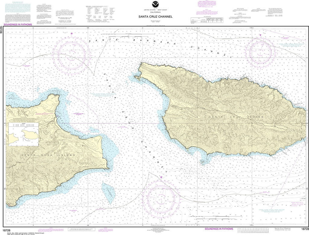 NOAA Chart 18728: Santa Cruz Channel