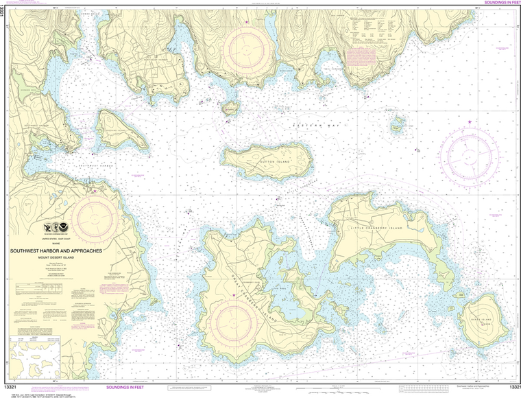 NOAA Chart 13321: Southwest Harbor and Approaches