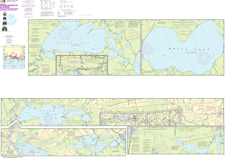 NOAA Chart 11348: Intracoastal Waterway - Forked Island to Ellender, including the Mermantau River, Grand Lake and White Lake