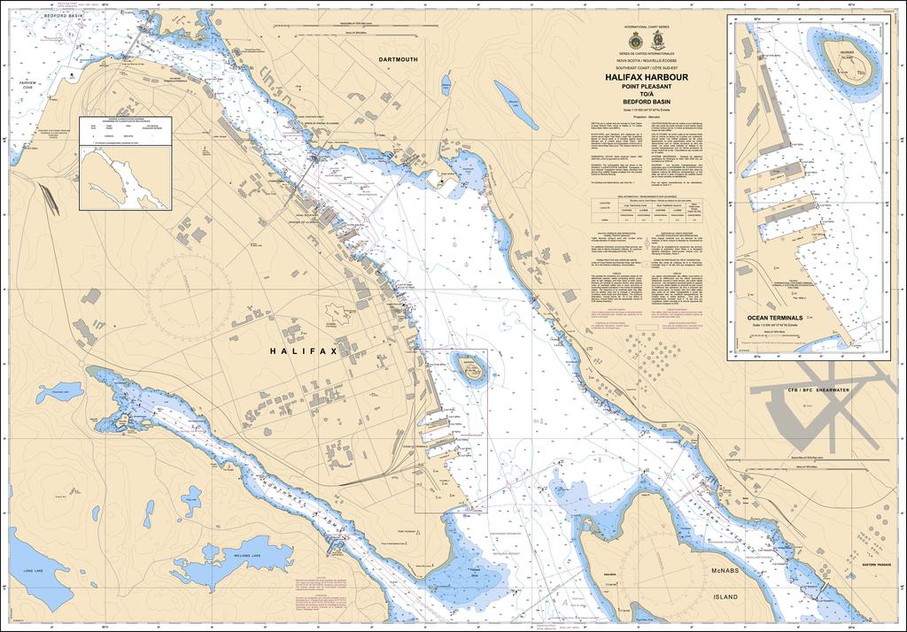 CHS Chart 4202: Halifax Harbour: Point Pleasant to / à Bedford Basin