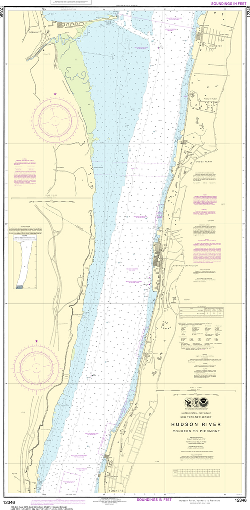 NOAA Chart 12346: Hudson River - Yonkers to Piermont