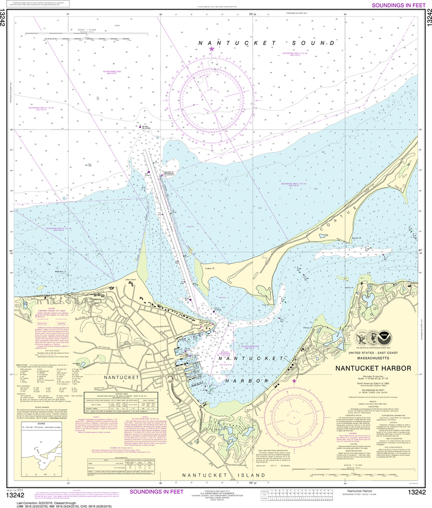 NOAA Chart 13242 Nantucket Harbor Captain's Nautical Books & Charts