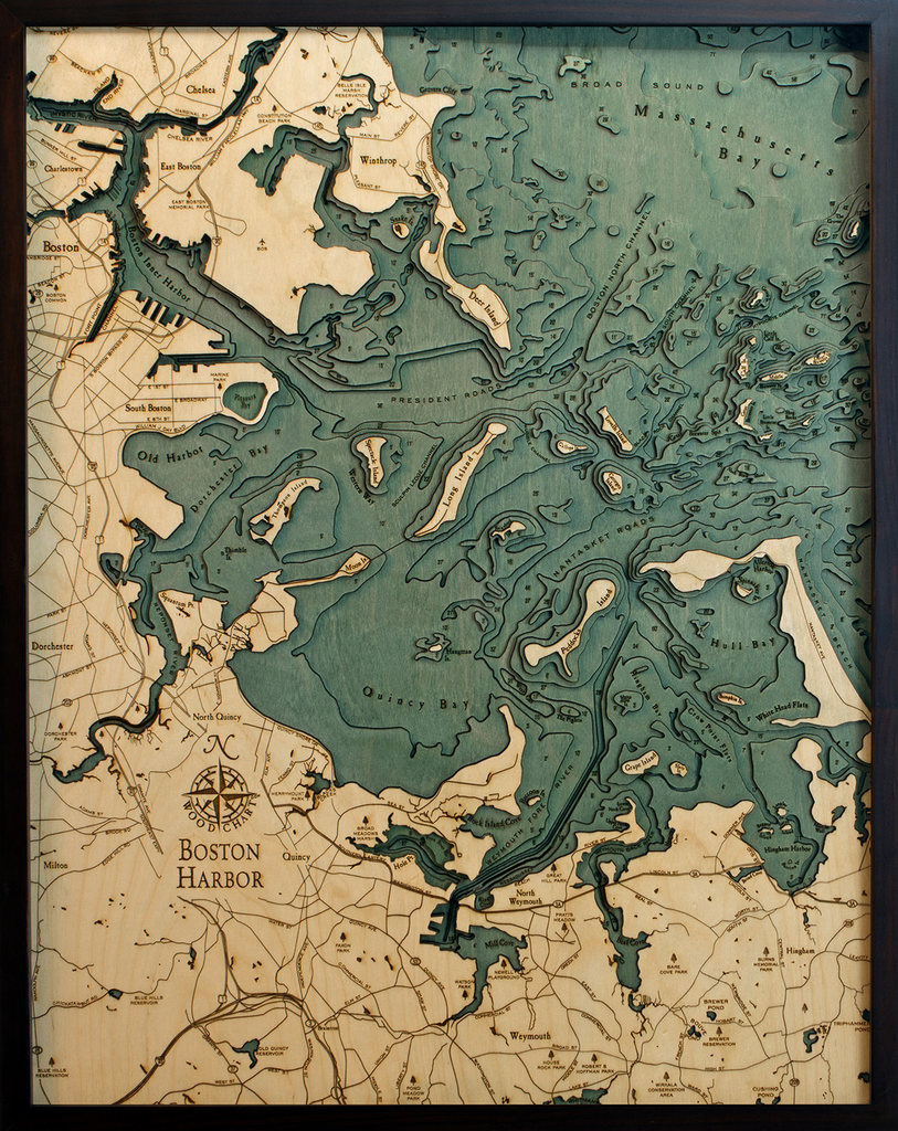 WoodChart of Boston Harbor, Massachusetts