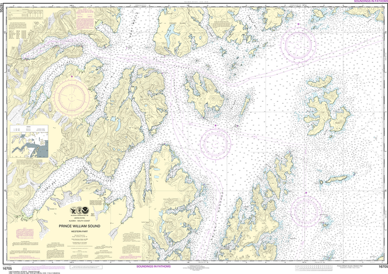 NOAA Chart 16705: Prince William Sound - Western Part