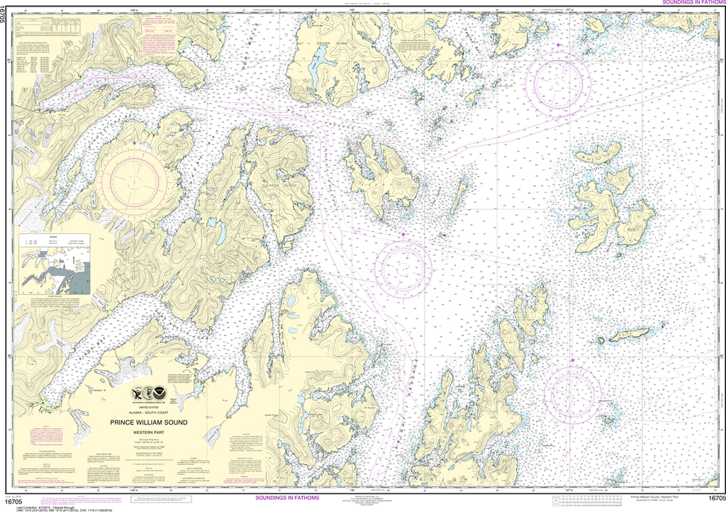 NOAA Chart 16705: Prince William Sound - Western Part