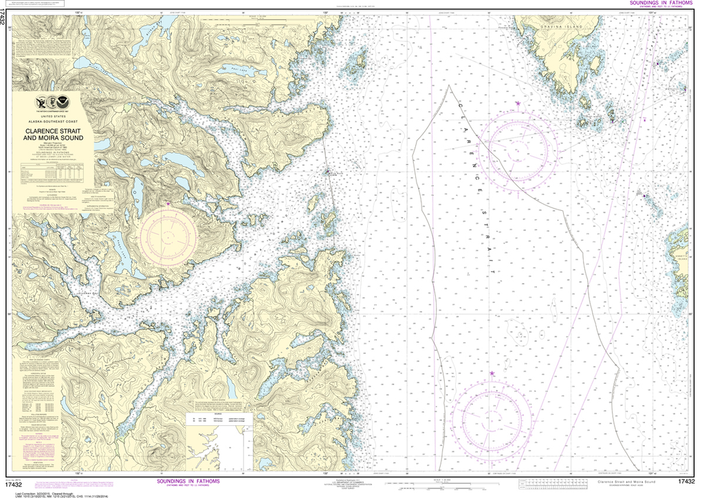 NOAA Chart 17432: Clarence Strait and Moira Sound