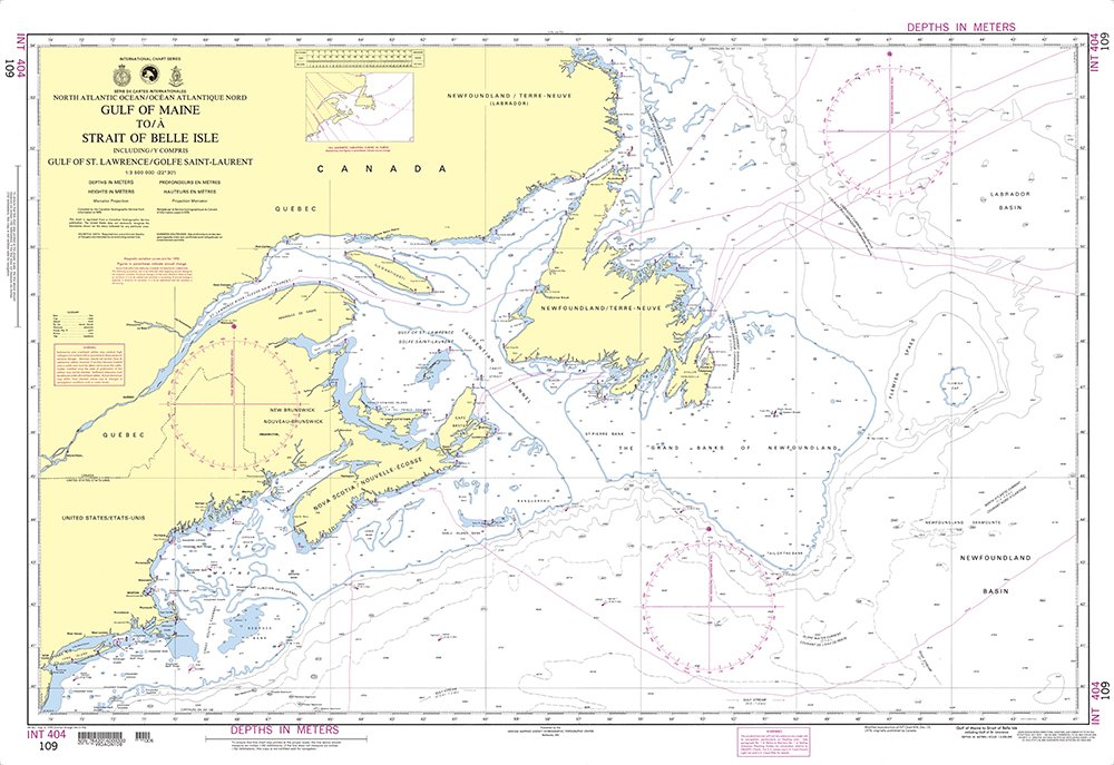 NGA Chart 109: Gulf of Maine to Strait of Belle Isle including Gulf of St. Lawrence
