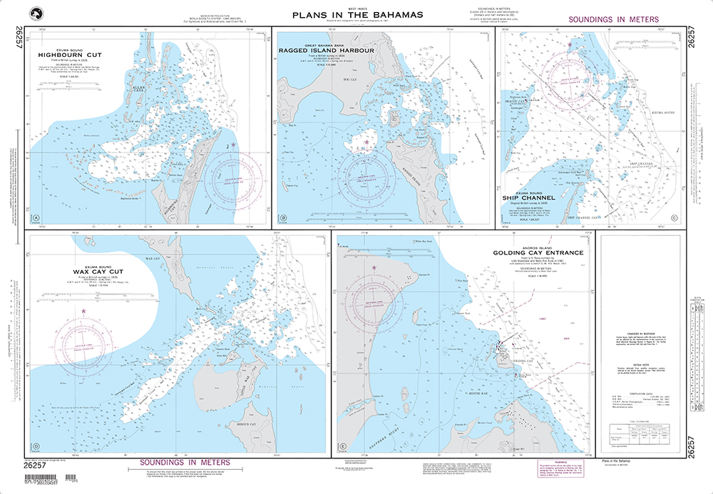 NGA Chart 26257: Plans in the Bahamas A. Highbourn Cut (Exuma Sound)