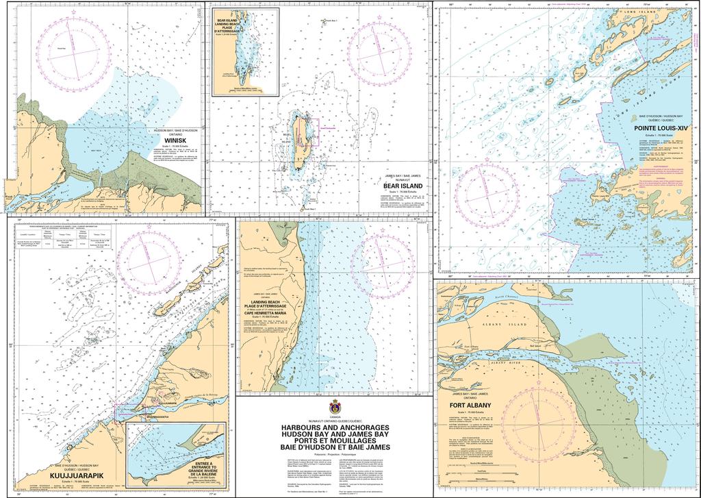 CHS Chart 5476: Harbours and Anchorages Hudson Bay and James Bay/Ports et Mouillages Baie dHudson et Baie James