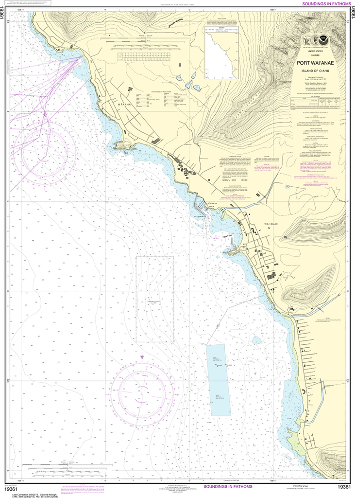 NOAA Chart 19361: Island of O'ahu - Port Wa'ianae