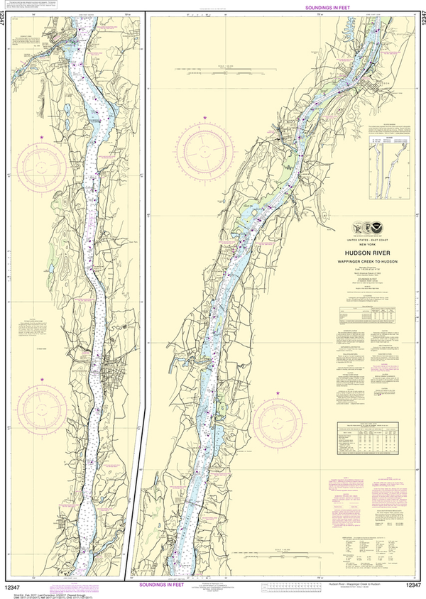 NOAA Chart 12347: Hudson River: Wappinger Creek to Hudson - Captain's ...