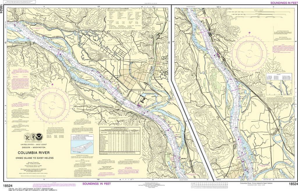 Noaa Chart 18524 Columbia River Crims