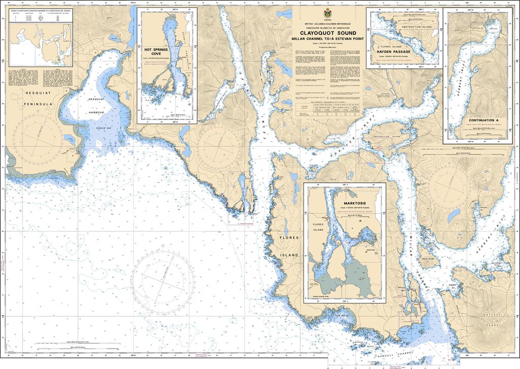 CHS Chart 3674: Clayoquot Sound, Millar Channel to/à Estevan Point
