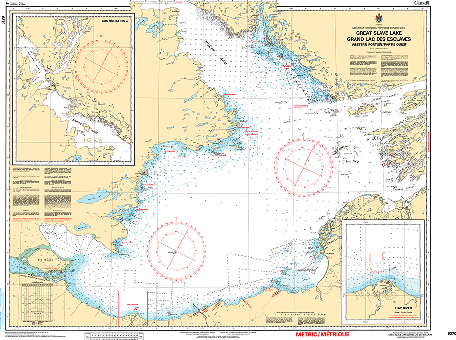 CHS Print-on-Demand Charts Canadian Waters-6370: Great Slave Lake / Grand lac des Esclaves, Western Portion / Partie ouest, CHS POD Chart-CHS6370