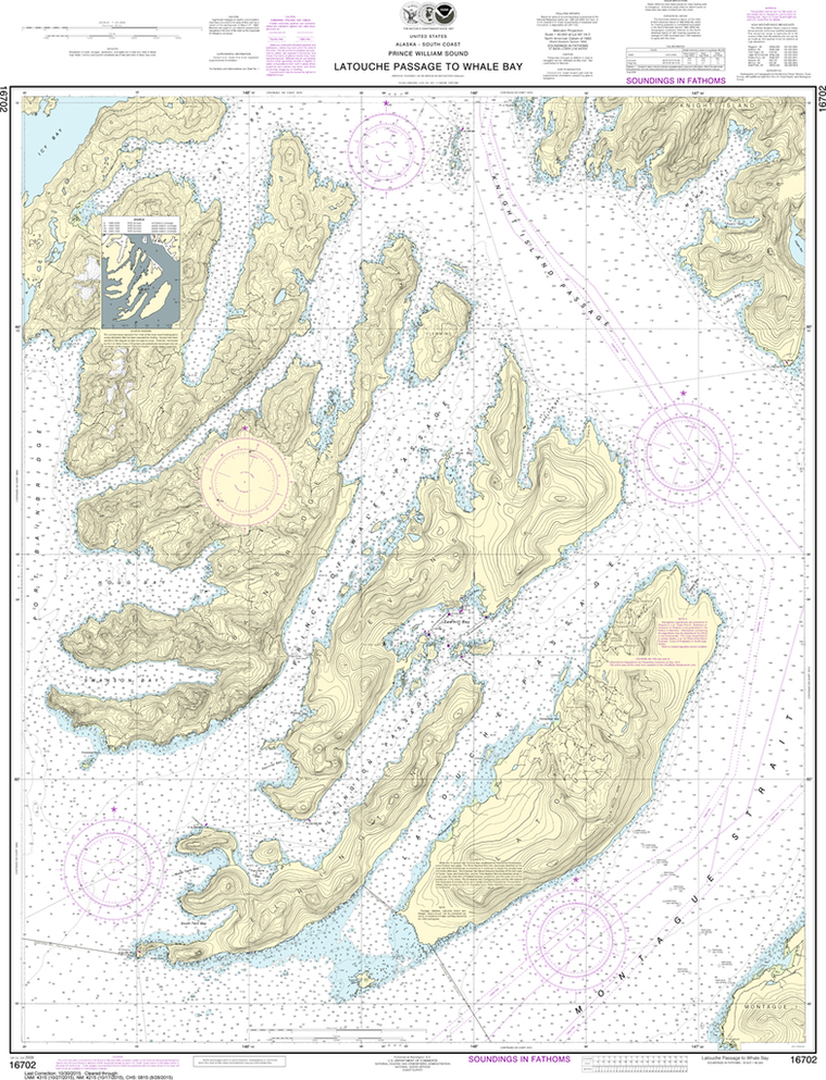 NOAA Chart 16702: Latouche Passage to Whale Bay