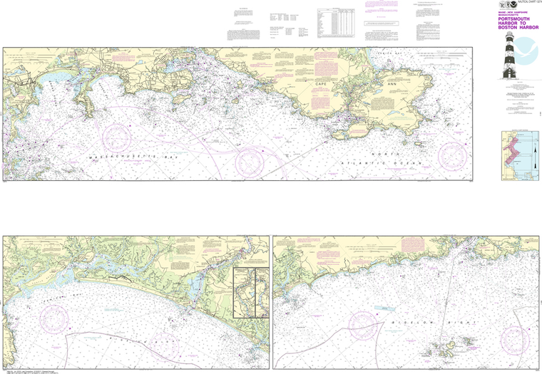 NOAA Chart 13274: Portsmouth Harbor to Boston Harbor, Merrimack River Extension