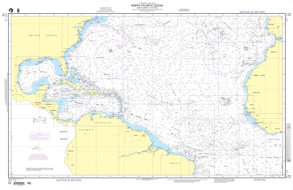 NGA Chart 12: North Atlantic Ocean (North America to Africa)