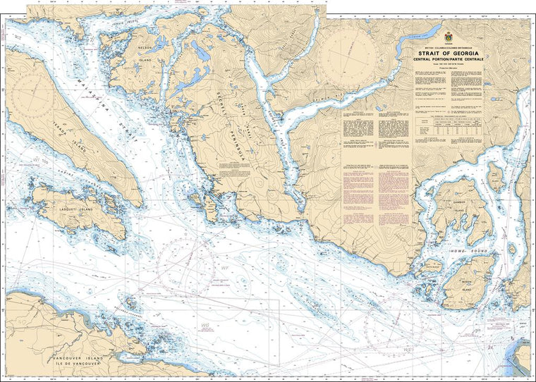 CHS Chart 3512: Strait of Georgia, Central Portion/Partie Centrale