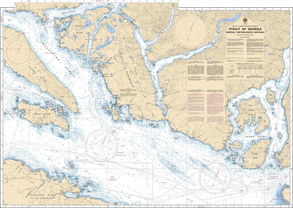 CHS Chart 3512: Strait of Georgia, Central Portion/Partie Centrale