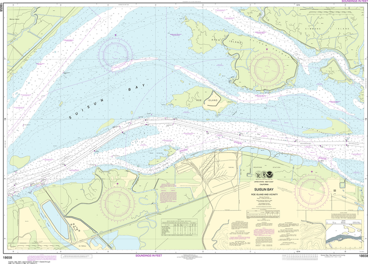 NOAA Chart 18658: Suisun Bay - Roe Island and Vicinity