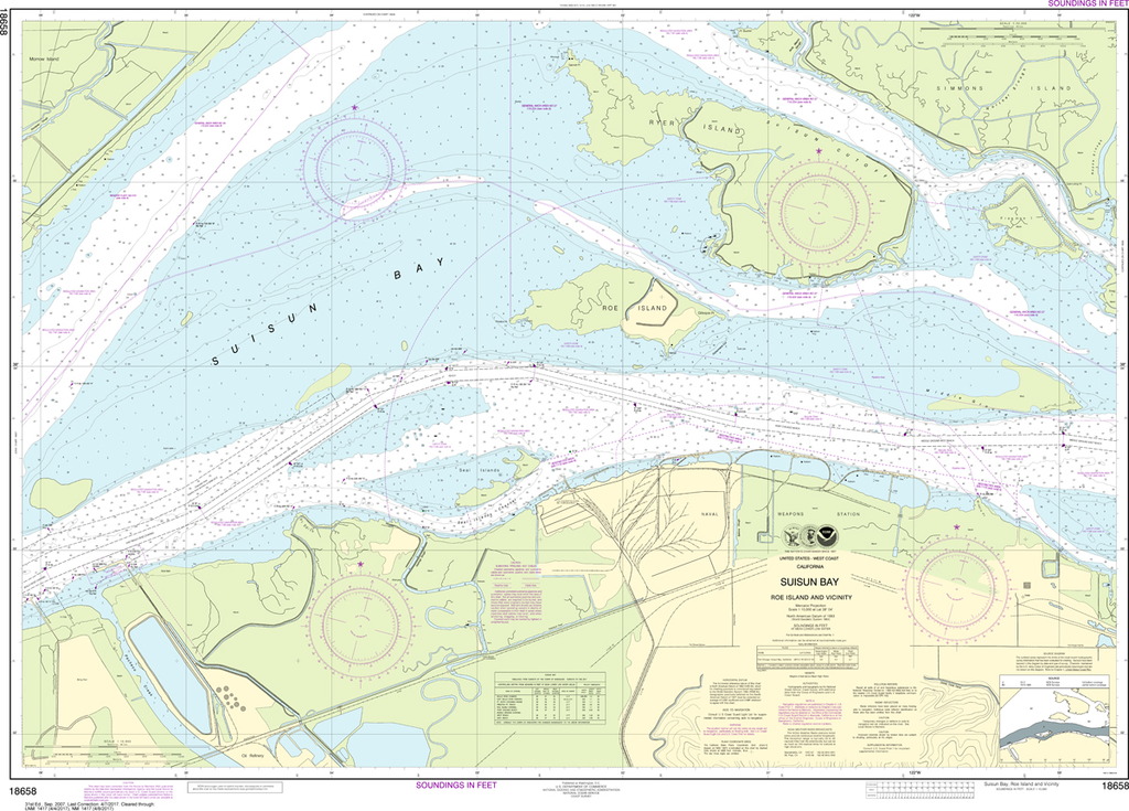 NOAA Chart 18658: Suisun Bay - Roe Island and Vicinity