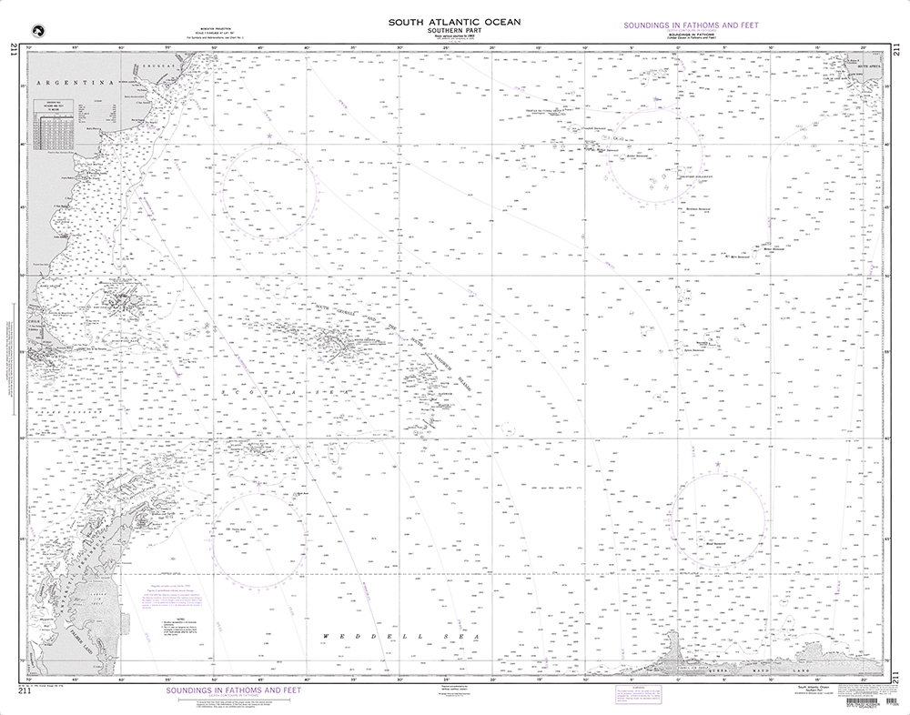 NGA Chart 211: South Atlantic Ocean (Southern Part)