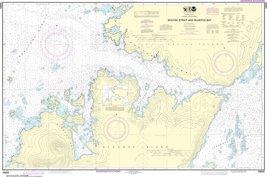 NOAA Chart 16605: Shuyak Strait and Bluefox Bay